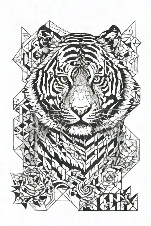 A Tiger And Life Elements