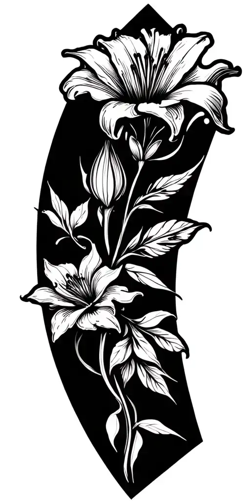 Lily And English Rose Intertwined