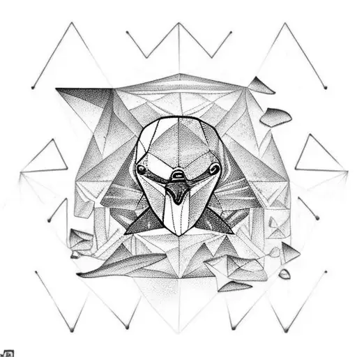 A Rhombus Shape With A Penguin Inside Braking Out Of Ice