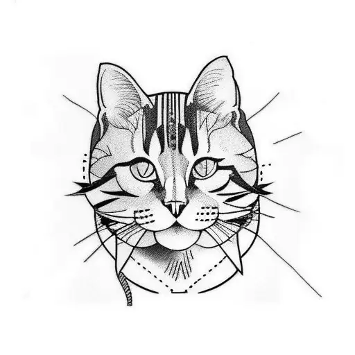 Underarm Tattoo With A 3 Colour Tabby Cat Puncing Forward