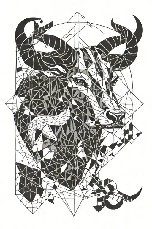 Locked In Taurus Zodiac Sign Geo Patern