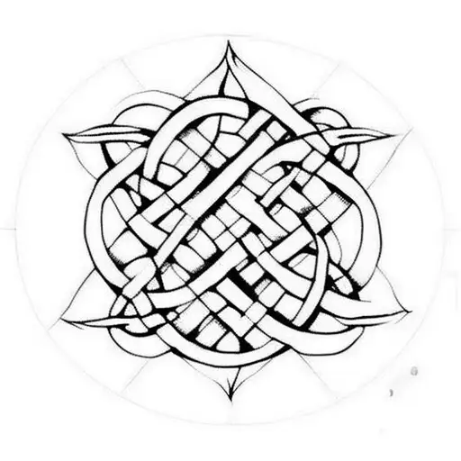 Celtic Knot With A Green Emerald For Forarm