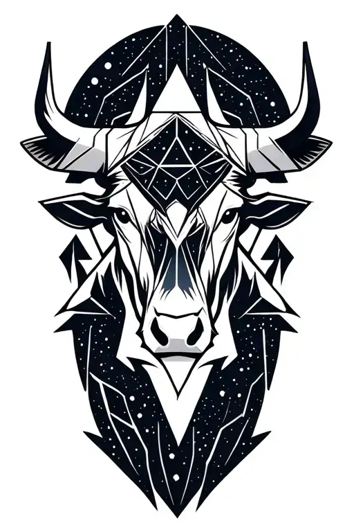 Cosmic Bull With Tetrahedrons