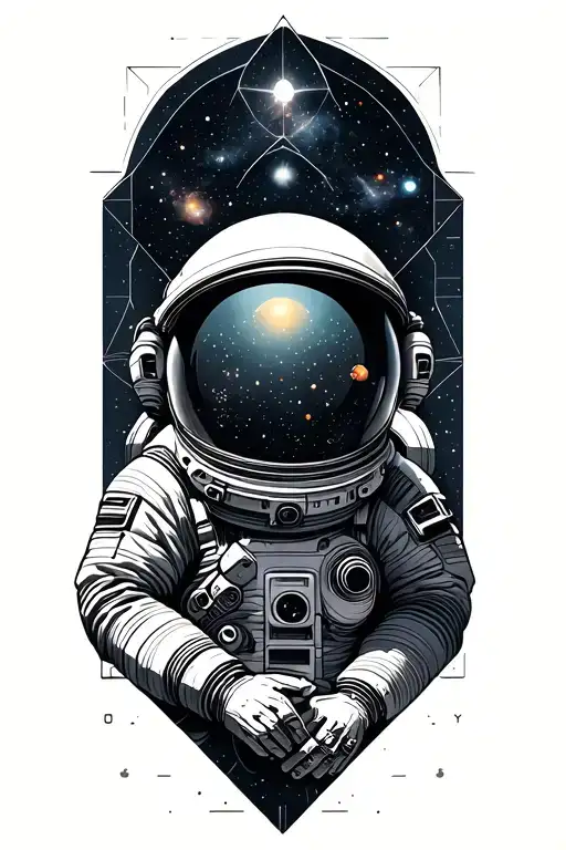 Astronaut In A Geometric Nebula