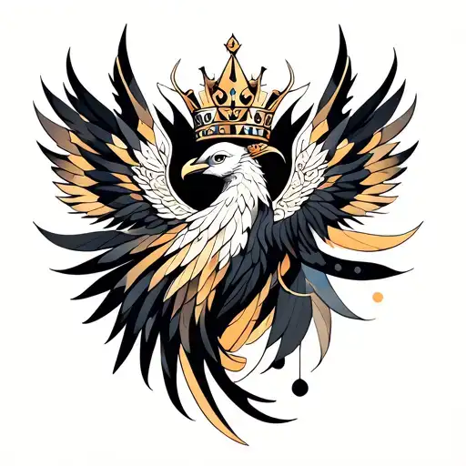Crown Of The Queen Group With A Phoenix