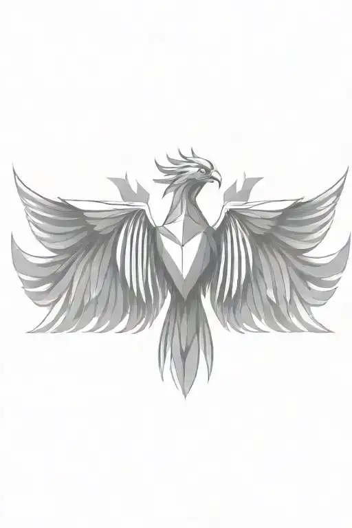 Arabic Phoenix Rising From The Ashes