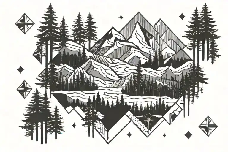 Forest And Mountains Panorama Not Too Dark