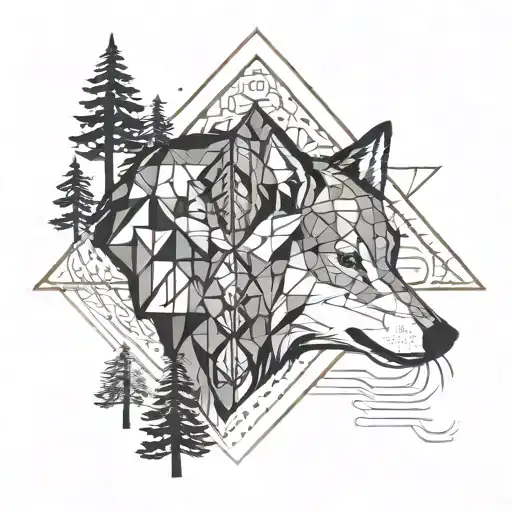 Wolf And Water A Campfire And Trees