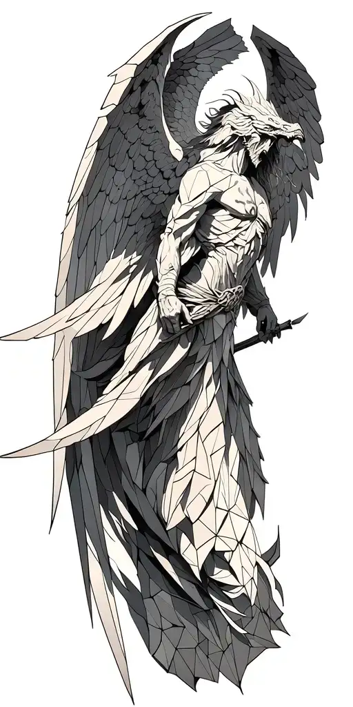 Archangel Fighting Demons