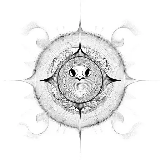 Half Sun Upside Down With Waves In The Sun