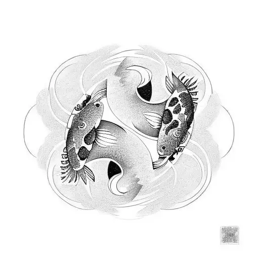 Koi Fish Resembling Yin Yang