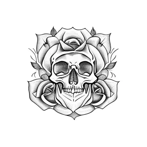Skull With Roses On The Sleeve