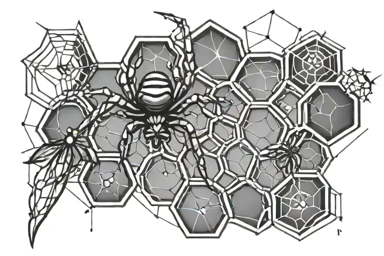 Honeycomb With Spider Webs
