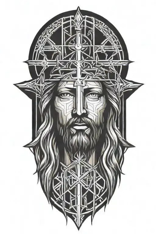 Cross With Jesus Face