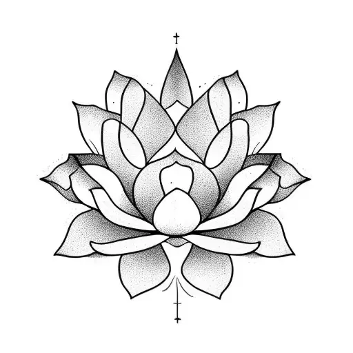 Lotus Flower With Moon Tiny