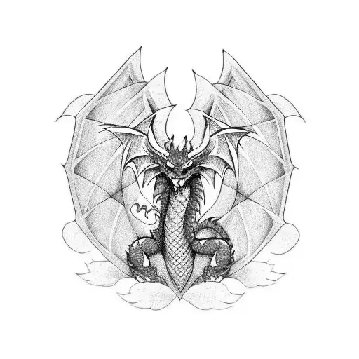 Green Dragon With Black With White Checkered Design