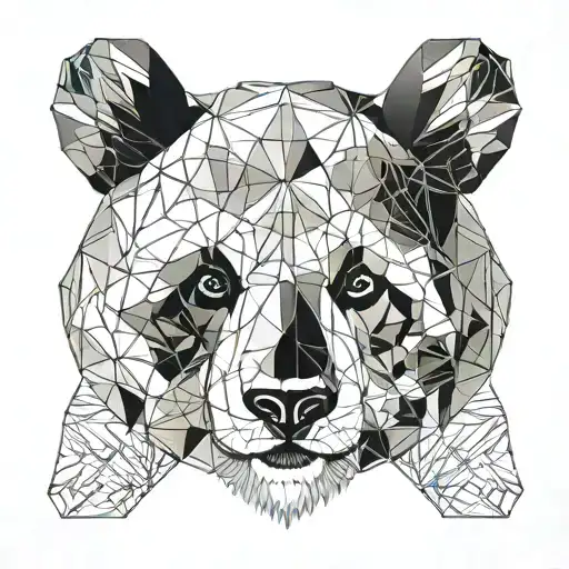 Panda Bear Head Frontal View