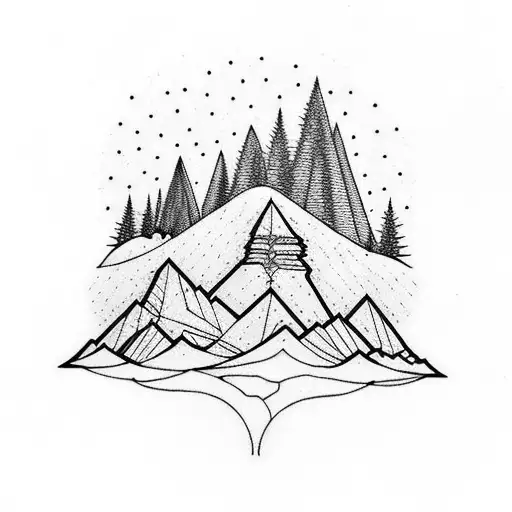 Mountain Scene At Dusk