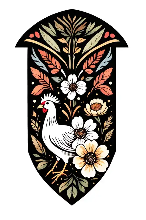 Group Sign North And Poultry With Flowers