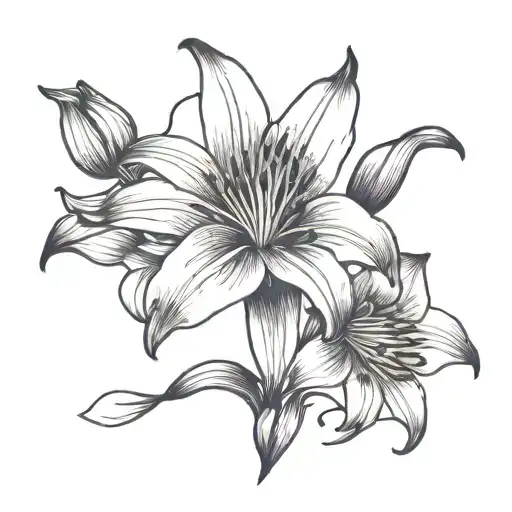 Lily And Violet Flower