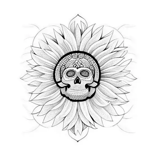 Chrysanthemum With Skull