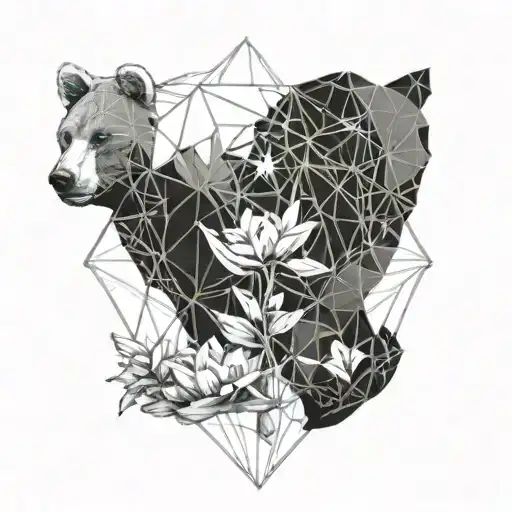 Bear With Lily Pond Inside The Body Of The Bear