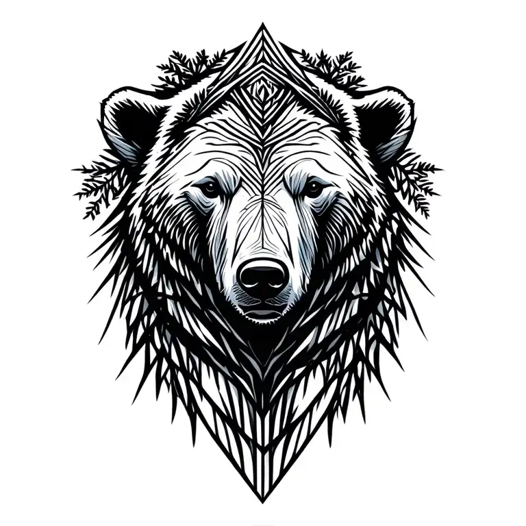 Simple Polar Bear In The Woods