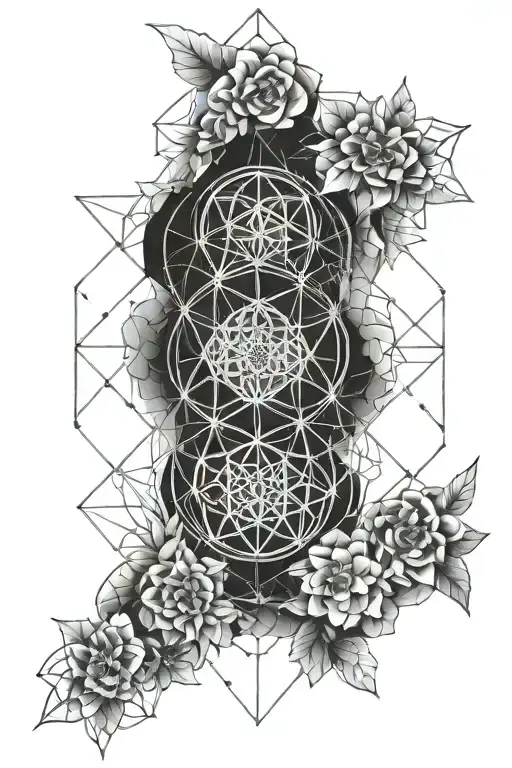 Flower Of Life With Black Hole In Space