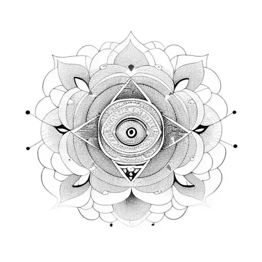 Dmt-structured Lotus With The Eye At The Centre