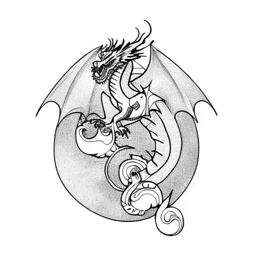 Dragon Climbing Back Of The Right Shoulder