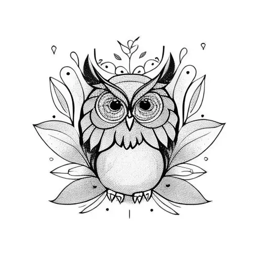 Owl With Woman And Flowers