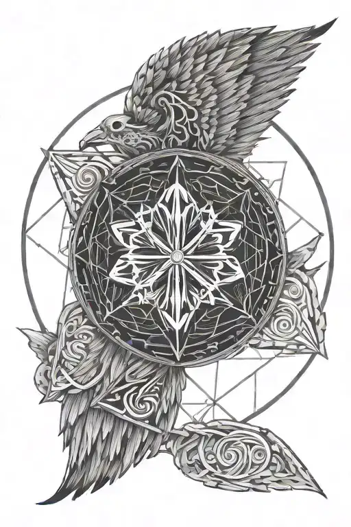 Angel And Vikin Rune Circle