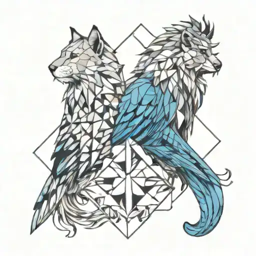 Lion And Cardinal And Blue Jay