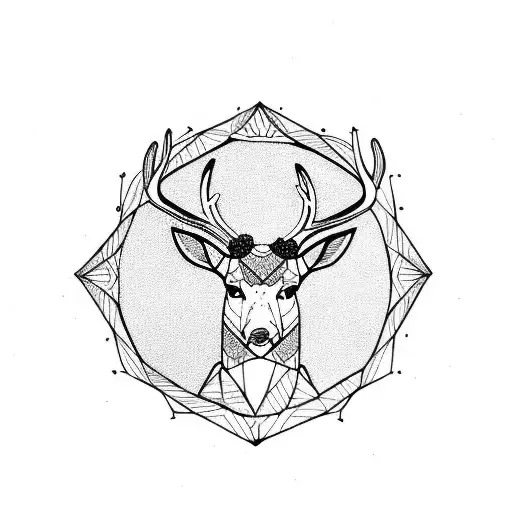 Deer With Dreams Catcher In His Horns