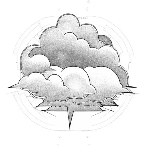 Cloud Storm With Lightning With A Sun