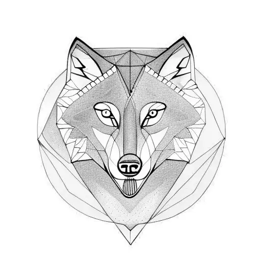 Wolf With Phases Of Moon