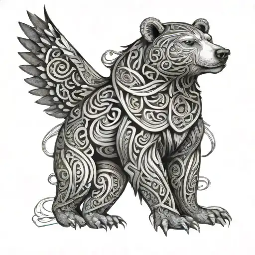 Celtic Bear With Wings