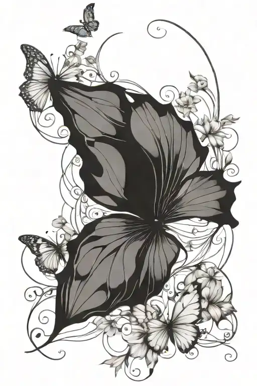 Morning Glory And Butterfly