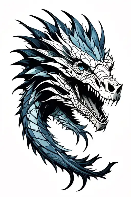 Water Dragon With Skulls