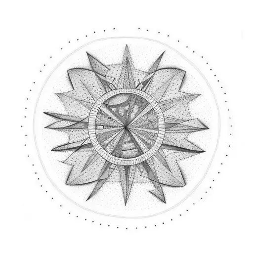 Small Circle Sunshine With Swallows Sorrounding It