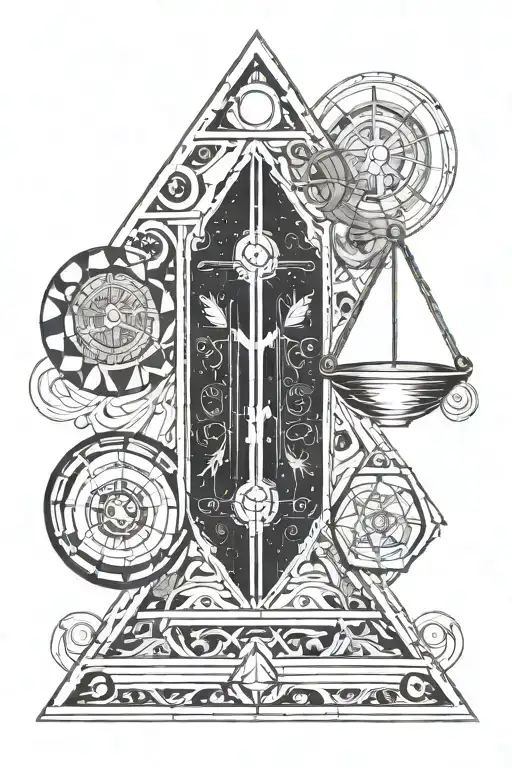 Libra And Aquarius Symbol Intertwined