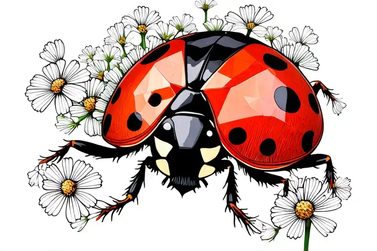 Ladybug Knifes Babys Breath Flower