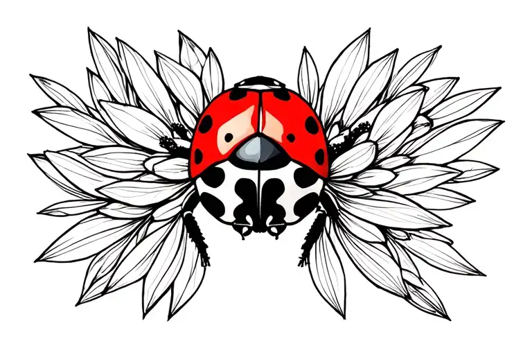 Ladybug Knifes Babys Breath Flower