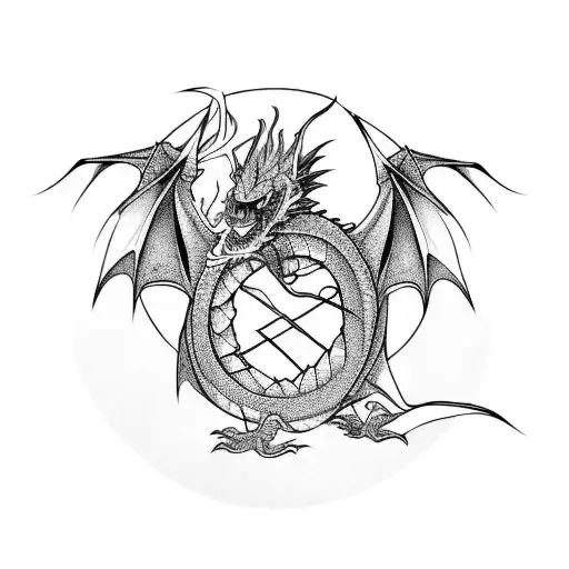 Anime Dragon In Circle