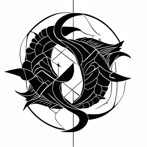 Gemini And Pisces Sign Intertwined