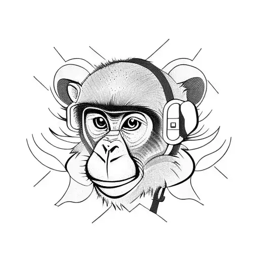 A Monkey Walking With A Backpack