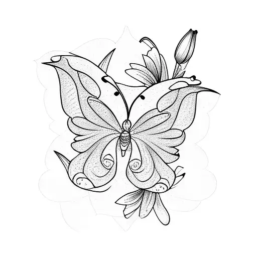 Lily With Butterflies