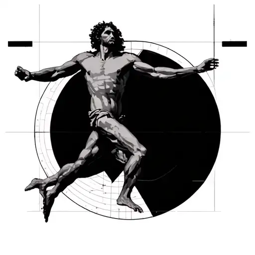 Vitruvian Man Running