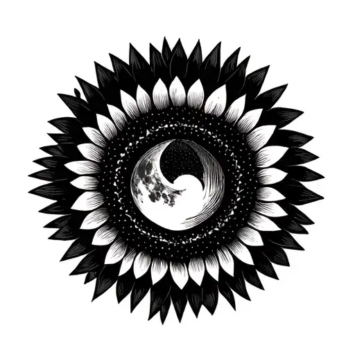 Sunflower And Moon