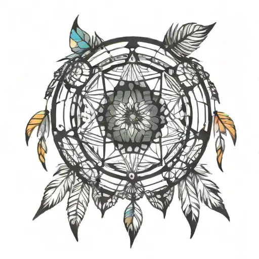 Dream Catcher With Rainbow Colors